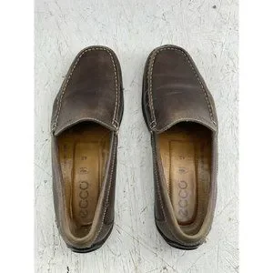 ECCO Brown Pebbled Leather Driving Loafers Slip On Comfort Shoes EU 42 Ecco | Shoes | Ecco Mens Slip On Driving Loafers Moc Shoes  main image 3
